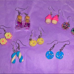Handmade clay earring bundle!! 7 pairs